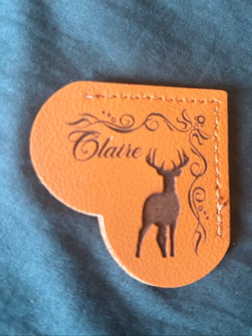 Image of Faux leather heart personalised bookmark 