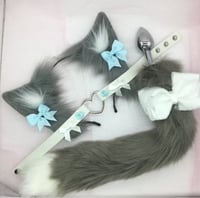 Gray / blue kitten 🐈‍⬛ petplay set 