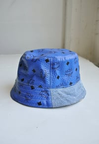 Image 3 of Reworked NY Reversible Bucket Hat MCM Blue Small 22"