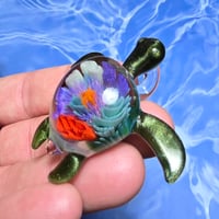 Image 4 of "UNDER THE SEA" CORAL REEF IMPLOSION SEA TURTLE PENDANT LARGE 1