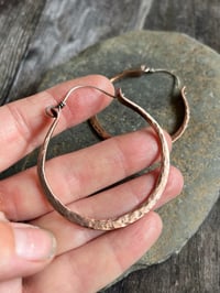 Image 2 of Hammered Copper Hoops