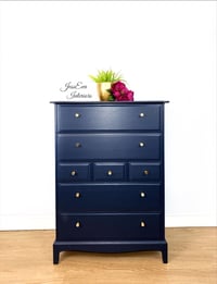Image 1 of Navy Blue Stag Minstrel CHEST OF DRAWERS / TALLBOY