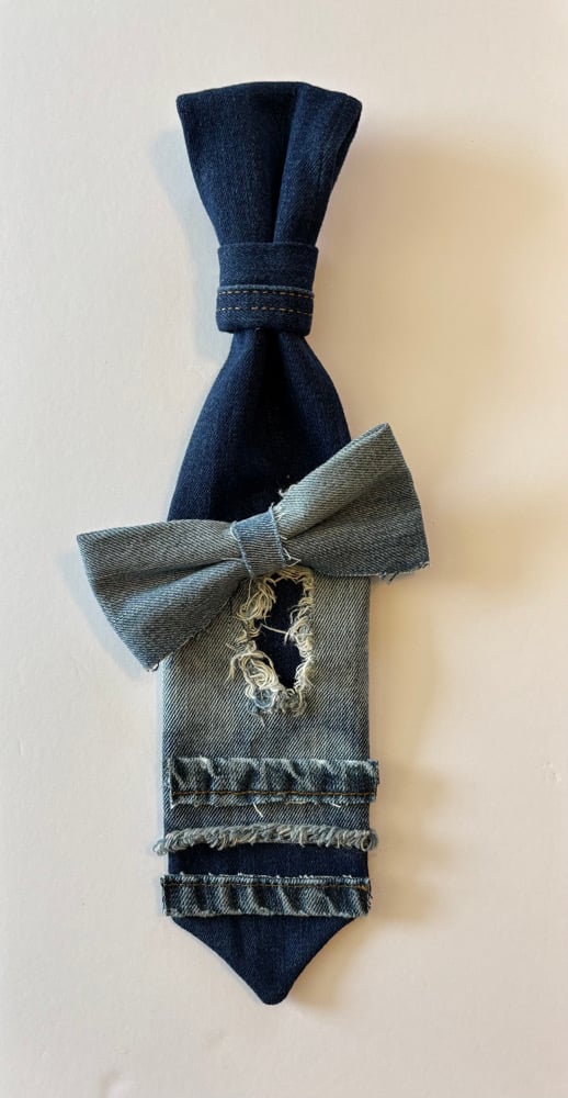 Image of Denim Bow (necklace tie)