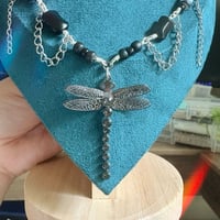Image 2 of Dark Wings & Silver Dreams” ~Silver plated Whimsygoth Necklace