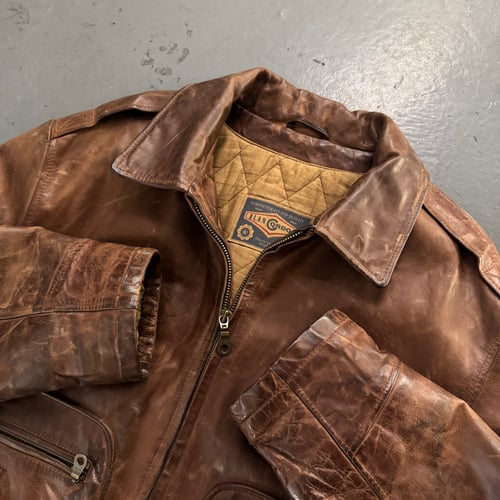 Image of Vintage heavyweight cropped leather jacket, size xl