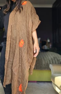 Image 2 of Brown Poppy Scarf - Made in Palestine