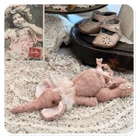 Image 4 of Ellie Lou - Handmade pink laying down elephant