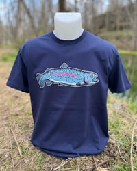 Image 2 of Midnight Blue “Rainbow Trout” Tee