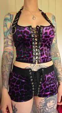Image 2 of Velvet leopard shorts - different colours