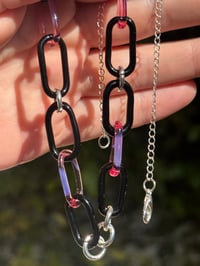 Image 1 of 17.5" Galaxy x Telemagenta + Sterling Silver Chain Necklace