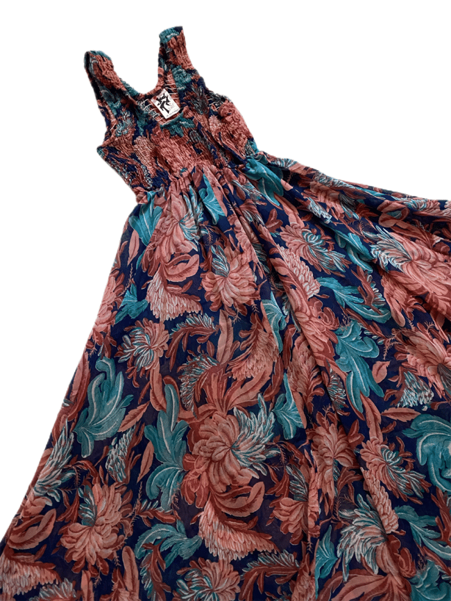 early 70 voile chrysanthemum sundress