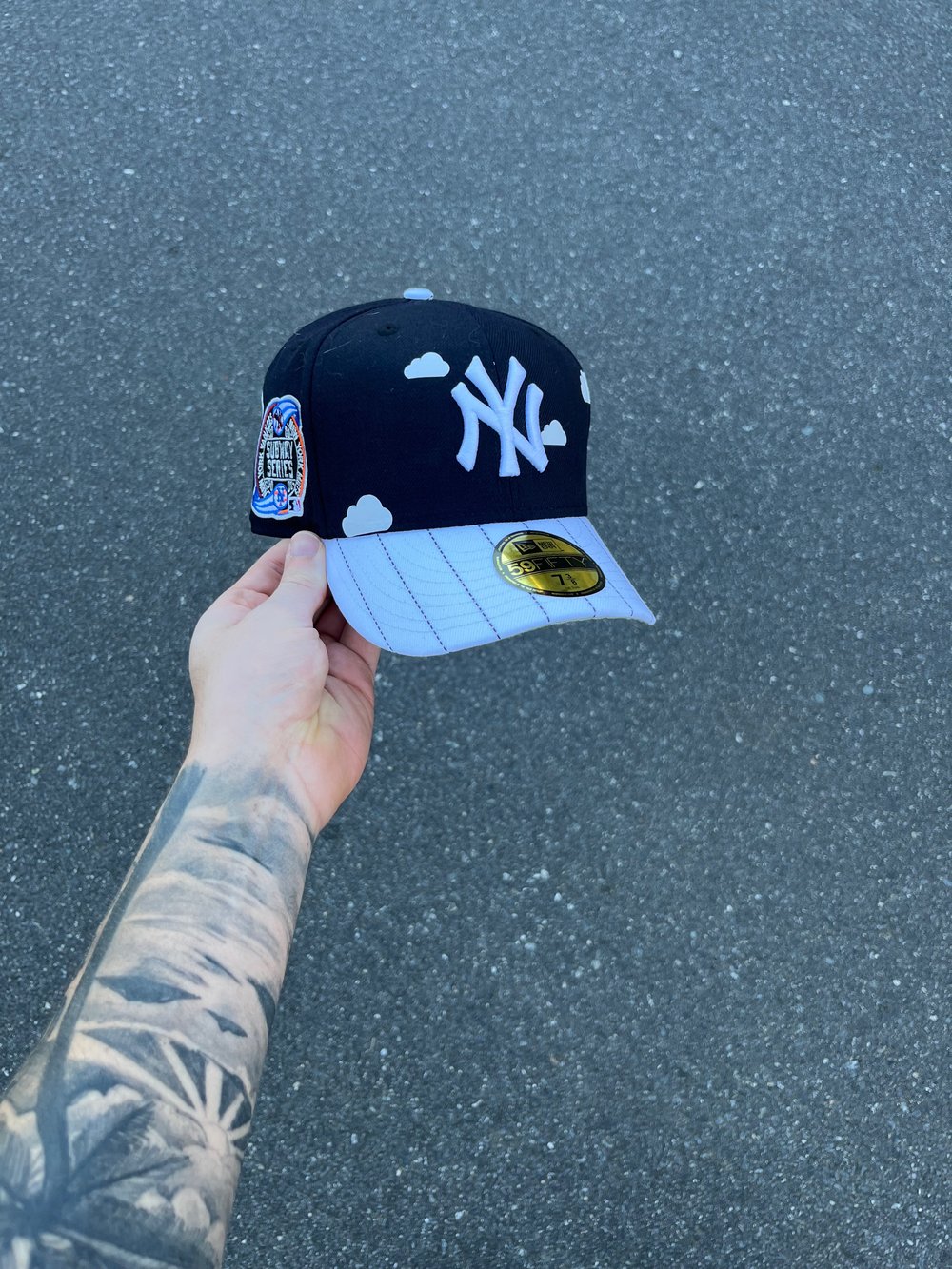 Image of JERSEY BRIM PARTLY CLOUDY NEW YORK YANKEES CUSTOM FITTED CAP