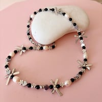 Image 4 of Black Beads with Bows, Flowers and Pearls - One of a Kind