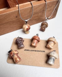 Image 1 of Agate Mushroom Crystal Necklace 