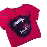 Image 3 of “VAMP TEETH” Custom Hand Painted Baby Tee SMALL