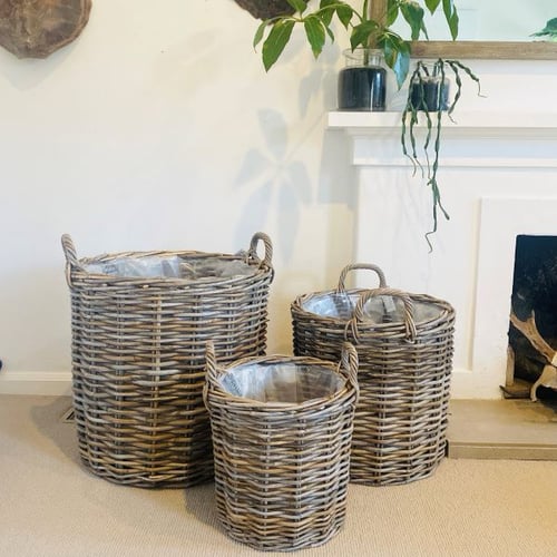 Image of Lined Signature Rattan Basket