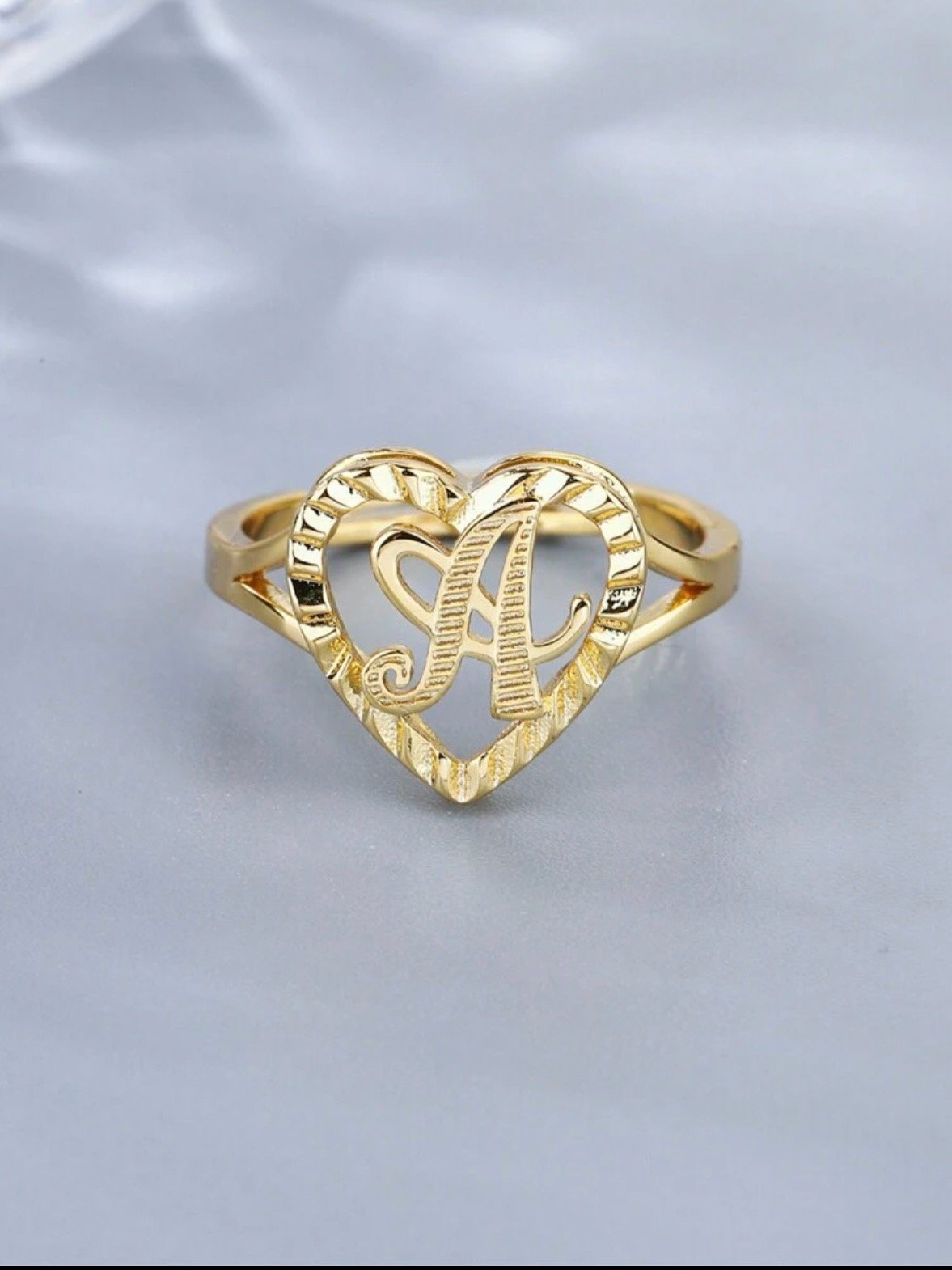 Initial gold ring 