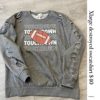 Xlarge football destroyed sweatshirt
