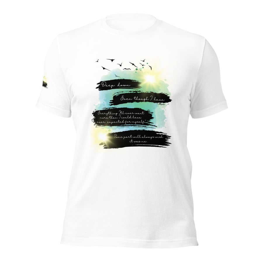 Image of Officially licensed Unisex t-shirt Sean deep down with back and sleeve detail