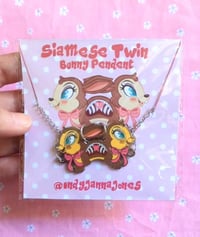 Image 1 of Siamese Twin Enamel Pendent Necklace