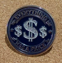 Image 2 of Everything Has A Price Pin (Blue & Silver) 