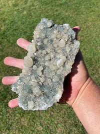 Image 19 of Green Fluorite On Druzy Quartz With UV Dog Tooth Calcite #1965