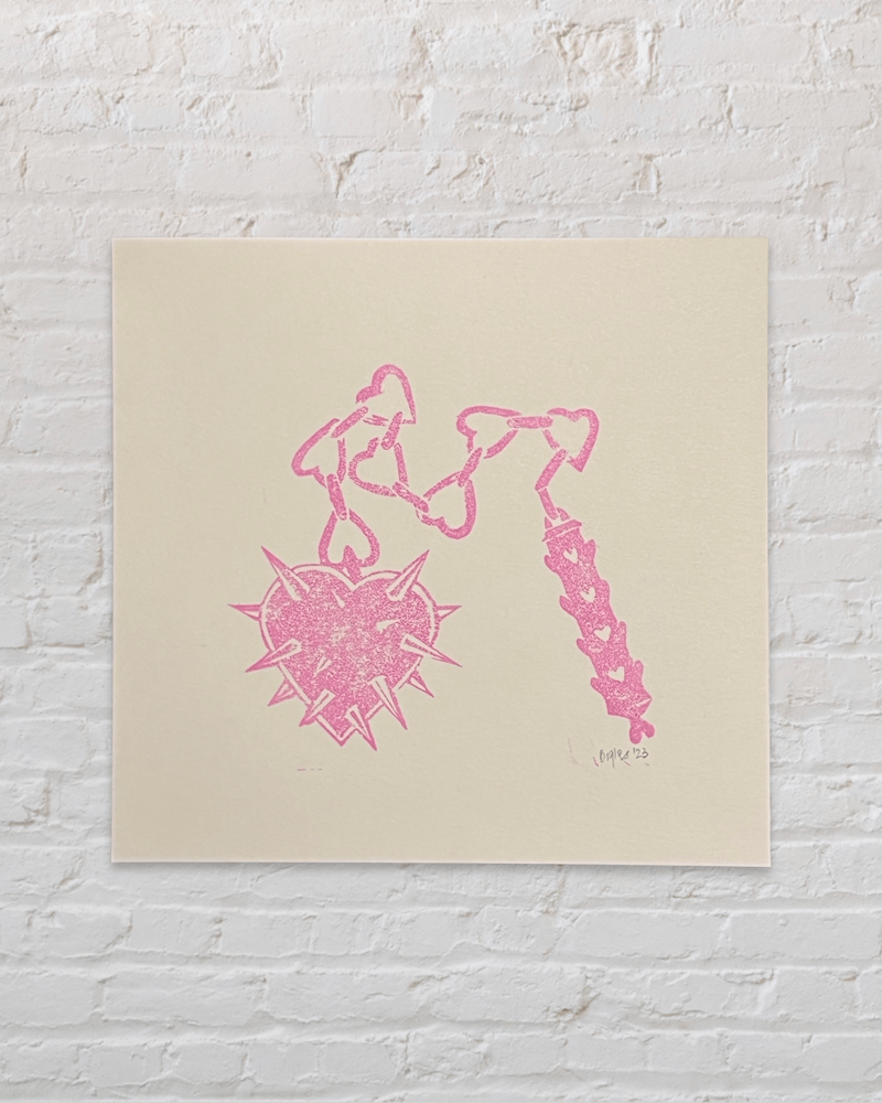 Image of Heart Flail Linoprint 