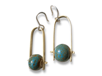 Image 1 of Abcus earrings- Blue green Speckle