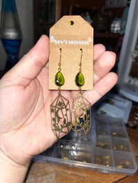 Image 2 of Peridot Crystal Earrings ✨💚