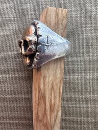 Image 3 of Bronze and Sterling Skull Ring 