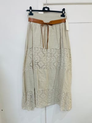Image of BoHo Lace Maxi Skirt With Belt