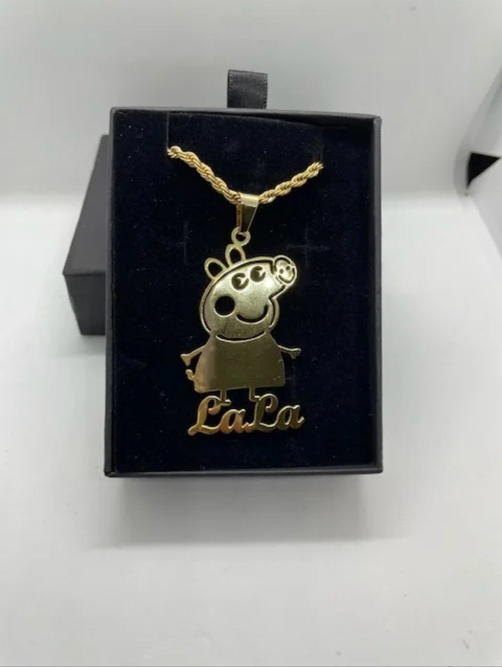 Image of Gold plated Custom cartoon character necklaces with name