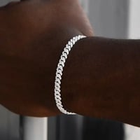  6mm White Gold VVS Moissanite Cuban Link Bracelet