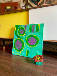 Image 2 of Bold Green Abstract on Canvas