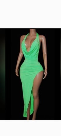 Image 1 of Slinky Plunge Neck Salsa Gown 2 Colors