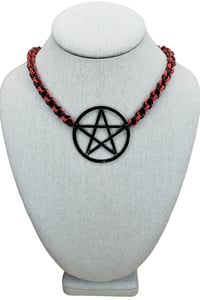 Image 1 of Double Spiral Chainmaille + Pentacle Necklace