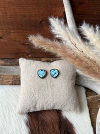 Image 2 of Turquoise Heart Stud Earrings