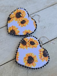 Image 3 of Sunflower Heart earrings 