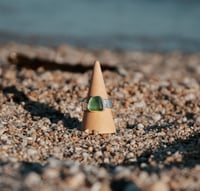 Image 1 of Chunky Green Sea Glass Ring - Size Q