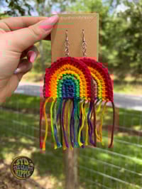 Image 2 of Crochet Rainbow Earrings (3 options)