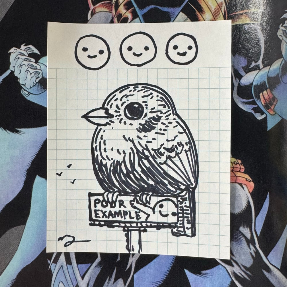 Image of Fat Bird Sharpie Sketch #179