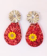 boucles d'oreilles Paillette red