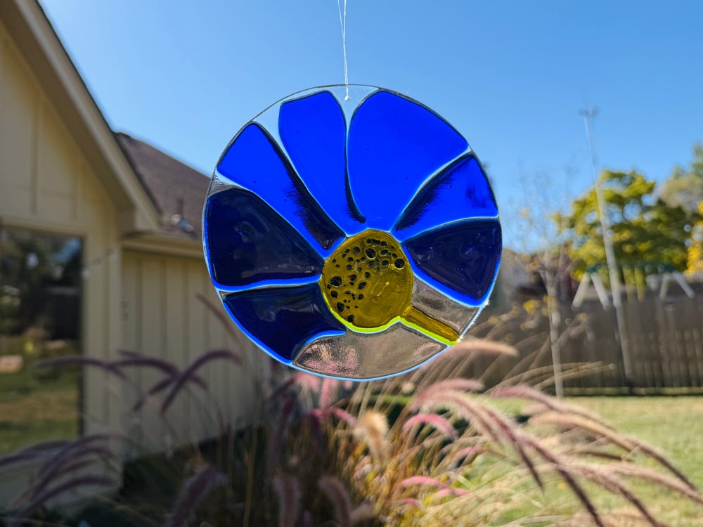 Image of Mid-Century Modern Fused Glass Flower