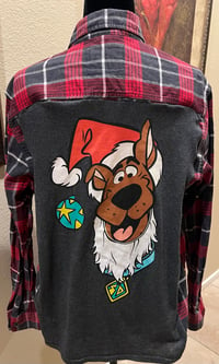 Vintage Red/Black/White Flannel Shirt Scooby Doo Christmas