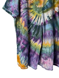 Image 8 of ♻️ UPCYCLED L/XL 100% Cotton Oversized Shirt in Dark Spiral Ice Dye