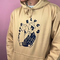 Image 3 of “COWBOY BLUES” HOODIE (SAND/NAVY)