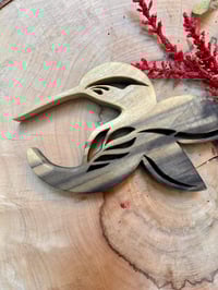 Image 3 of Carved Hummingbird- Rainbow Poplar 