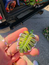 Image 1 of Variegated monstera leaf pendant....🌿