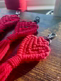 Image 2 of Heart Keychain - macrame