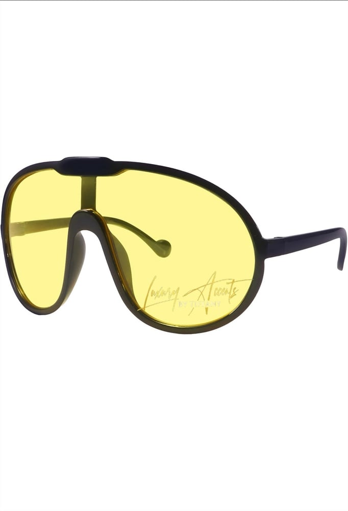 Image of Luxury Accents “SIGNATURE” oversized goggles (yellow tint) PRE ORDER ( 5 business days to ship)